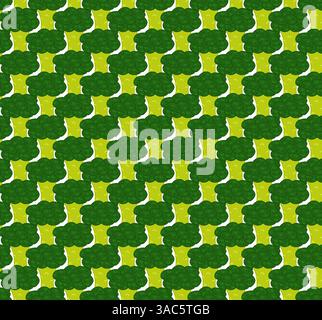 broccoli seamless close up pattern for fabric and other surfaces. Vector flat green vegetable illustration for banners, print for fabric, labels, t-sh Stock Vector