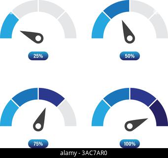 Set of fuel gauge level indicator. Vector illustration Stock Vector ...