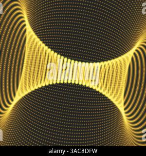 Abstract Tunnel Grid. Futuristic Technology Style. Array with Dynamic Particles. Vector Illustration with Dots. Stock Vector