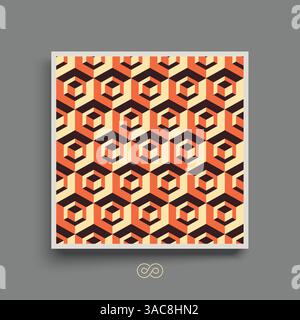 Hexagonal lines pattern. Abstract 3d background. Textbook, booklet or notebook mockup. Business brochure. Cover design template. Vector Illustration. Stock Vector