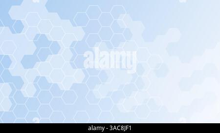 Abstract hexagon shape background on light blue color. vector illustration Stock Vector