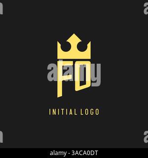 Monogram FO logo shield crown shape, elegant and luxury initial logo style vector graphic Stock Vector