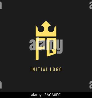 Monogram FQ logo shield crown shape, elegant and luxury initial logo style vector graphic Stock Vector