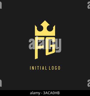 Monogram FG logo shield crown shape, elegant and luxury initial logo style vector graphic Stock Vector