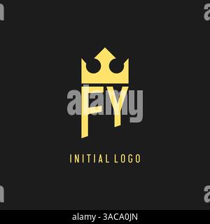 Monogram FY logo shield crown shape, elegant and luxury initial logo style vector graphic Stock Vector