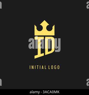 Monogram ID logo shield crown shape, elegant and luxury initial logo style vector graphic Stock Vector