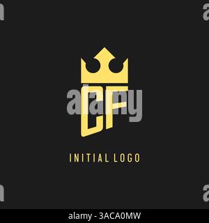 Monogram CF logo shield crown shape, elegant and luxury initial logo style vector graphic Stock Vector