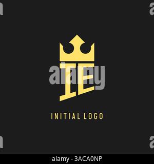 Monogram IE logo shield crown shape, elegant and luxury initial logo style vector graphic Stock Vector