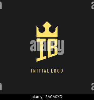 Monogram IB logo shield crown shape, elegant and luxury initial logo style vector graphic Stock Vector