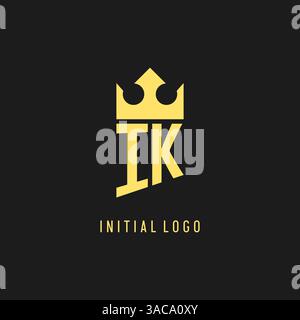Monogram IK logo shield crown shape, elegant and luxury initial logo style vector graphic Stock Vector