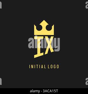 Monogram IX logo shield crown shape, elegant and luxury initial logo style vector graphic Stock Vector
