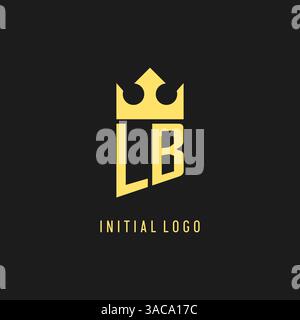 Monogram LB logo shield crown shape, elegant and luxury initial logo style vector graphic Stock Vector