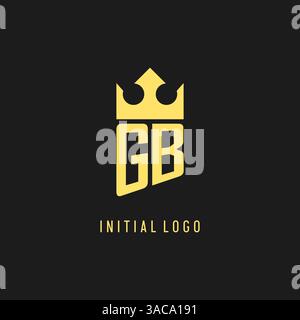 Monogram GB logo shield crown shape, elegant and luxury initial logo style vector graphic Stock Vector
