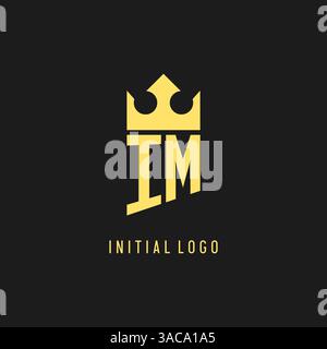 Monogram IM logo shield crown shape, elegant and luxury initial logo style vector graphic Stock Vector