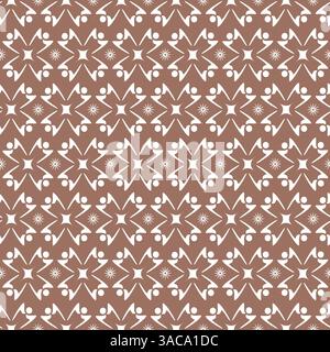 People shaped Silhouettes Stars Seamless Pattern - Mocha Mousse Color of the Year 2025 Vector Stock Vector
