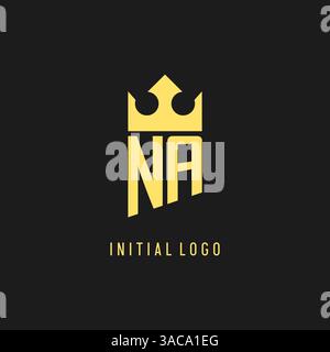 Monogram NA logo shield crown shape, elegant and luxury initial logo style vector graphic Stock Vector