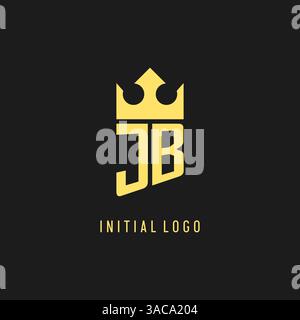 Monogram JB logo shield crown shape, elegant and luxury initial logo style vector graphic Stock Vector