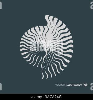 Nautilus shell. Abstract design element. 3D vector illustration. Stock Vector