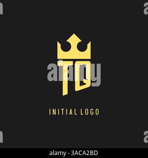 Monogram TQ logo shield crown shape, elegant and luxury initial logo style vector graphic Stock Vector
