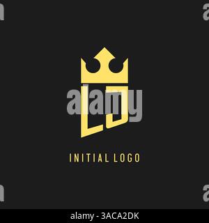 Monogram LJ logo shield crown shape, elegant and luxury initial logo style vector graphic Stock Vector