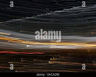 Abstract Light Trails on a Dark Background Stock Photo