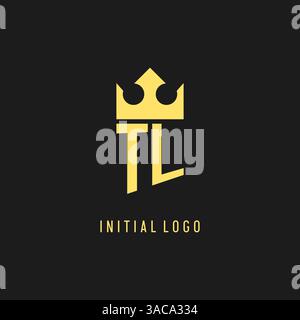 Monogram TL logo shield crown shape, elegant and luxury initial logo style vector graphic Stock Vector