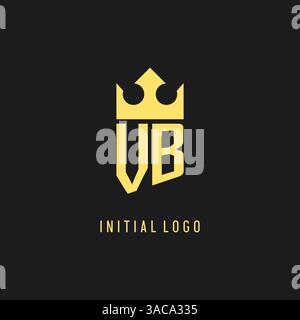 Monogram VB logo shield crown shape, elegant and luxury initial logo style vector graphic Stock Vector
