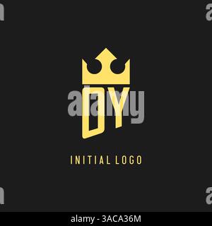 Monogram OY logo shield crown shape, elegant and luxury initial logo style vector graphic Stock Vector