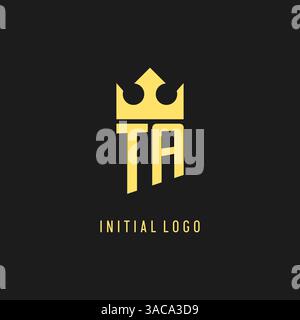Monogram TA logo shield crown shape, elegant and luxury initial logo style vector graphic Stock Vector