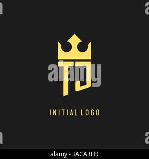 Monogram TJ logo shield crown shape, elegant and luxury initial logo style vector graphic Stock Vector