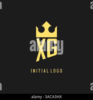 Monogram XG logo shield crown shape, elegant and luxury initial logo style vector graphic Stock Vector