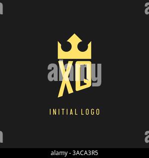 Monogram XQ logo shield crown shape, elegant and luxury initial logo style vector graphic Stock Vector