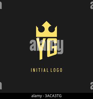 Monogram YG logo shield crown shape, elegant and luxury initial logo style vector graphic Stock Vector