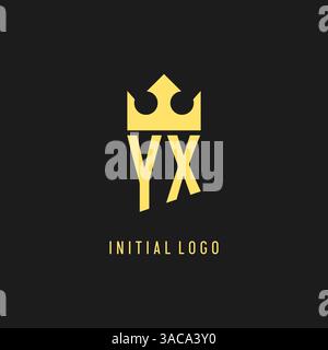 Monogram YX logo shield crown shape, elegant and luxury initial logo style vector graphic Stock Vector