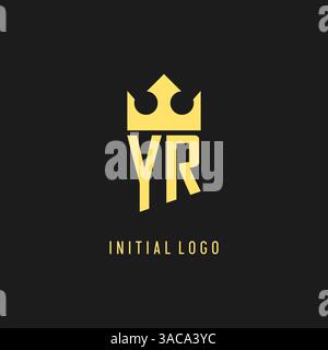 Monogram YR logo shield crown shape, elegant and luxury initial logo style vector graphic Stock Vector