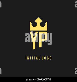 Monogram YP logo shield crown shape, elegant and luxury initial logo style vector graphic Stock Vector