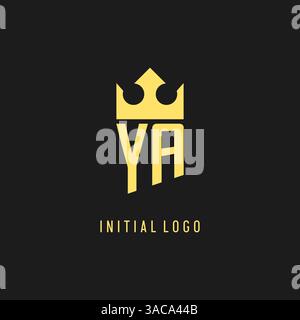 Monogram YA logo shield crown shape, elegant and luxury initial logo style vector graphic Stock Vector