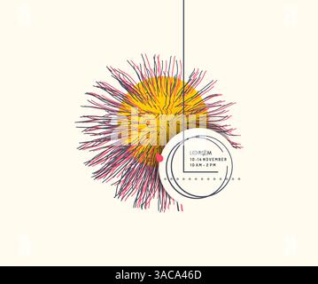 3d abstract sphere. Array with dynamic particles. Modern science and technology element. Vector composition for invitation, cover, poster, flyer or ba Stock Vector
