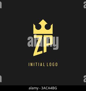 Monogram ZP logo shield crown shape, elegant and luxury initial logo ...