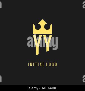 Monogram YY logo shield crown shape, elegant and luxury initial logo style vector graphic Stock Vector