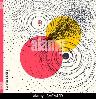 Trendy abstract background. Array with dynamic particles. Modern science or technology grid illustration. Vector composition for brochure, magazine, p Stock Vector