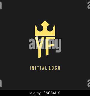 Monogram YF logo shield crown shape, elegant and luxury initial logo style vector graphic Stock Vector