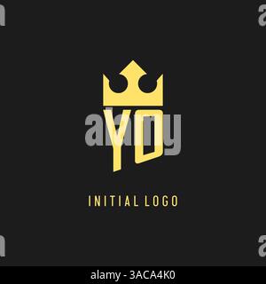 Monogram YO logo shield crown shape, elegant and luxury initial logo style vector graphic Stock Vector