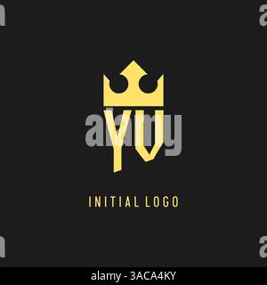 Monogram YV logo shield crown shape, elegant and luxury initial logo style vector graphic Stock Vector