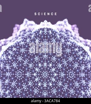 Crystal. Object with lines and dots. Molecular grid. Vector illustration. Futuristic connection structure for chemistry and science. Stock Vector