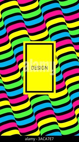 Abstract dynamic template with wavy curved ribbons. Modern cover design. 3d vector illustration. Stock Vector