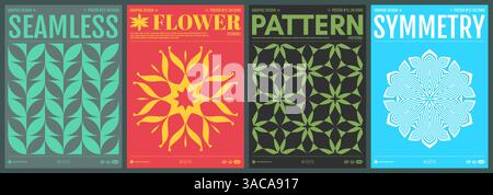 Cover design template. Snowflakes. Abstract design elements. Optical art. Geometric background. 3D illustration for brochure, poster, presentation, fl Stock Vector