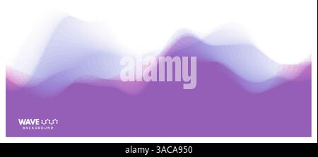 Abstract background. Realistic landscape with waves. Water surface. Mountains. 3D vector illustration for brochure, poster, presentation, flyer, cover Stock Vector