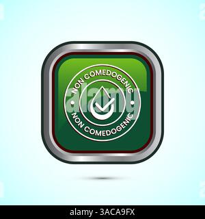 Non comedogenic icon design illustration, non comedogenic label sign. Button design Stock Vector