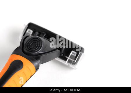 Shaving razor isolated on white background. Shaving tool for men Stock Photo